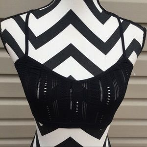 New Free People Seamless Lasercut Mesh Bralette